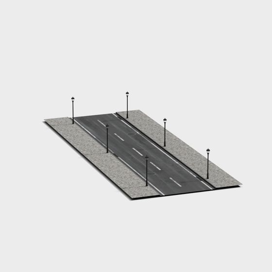 Low Poly Urban Street 3D Model