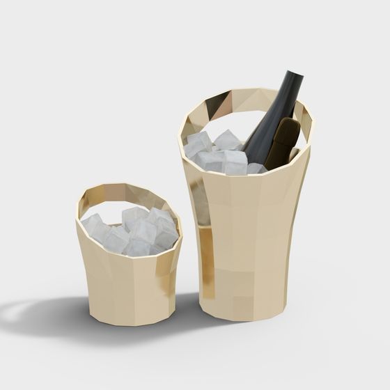 Geometric Ice Bucket Set 3D model
