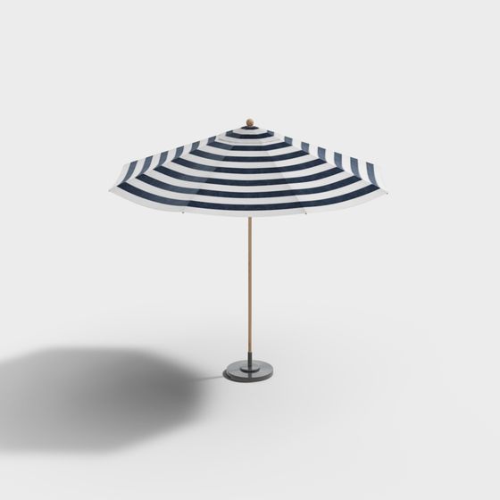 Striped Beach Umbrella 3D model for Summer Vibes
