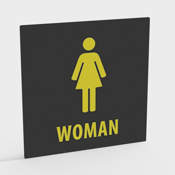 Women Symbol 3D Model - Minimalist Design