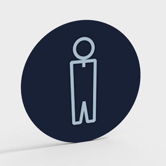 Stylish Minimalist Human Icon 3D Model for Creative Projects