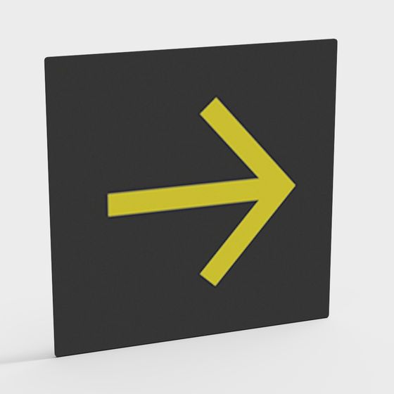 Stylish Arrow Sign 3D model for Modern Guidance