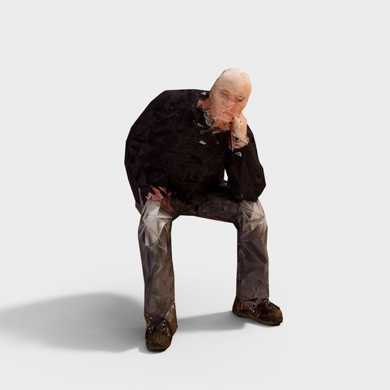 Contemplative Elder 3D model