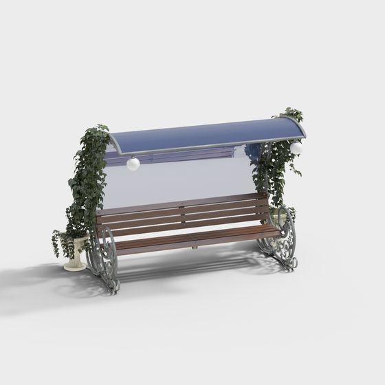 Elegant Park Bench 3D model