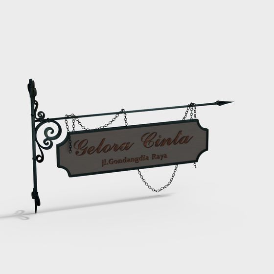 Retro Street Sign 3D model