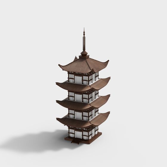 East Asian Ancient Pagoda 3D model for Creative Projects