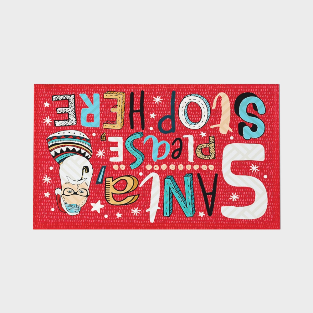 Santa Stop Here 3D Model – Festive Red Decor