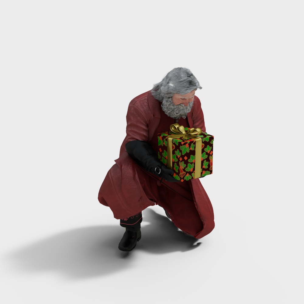 Charming Santa Claus 3D Model – Festive Low-Poly Figure