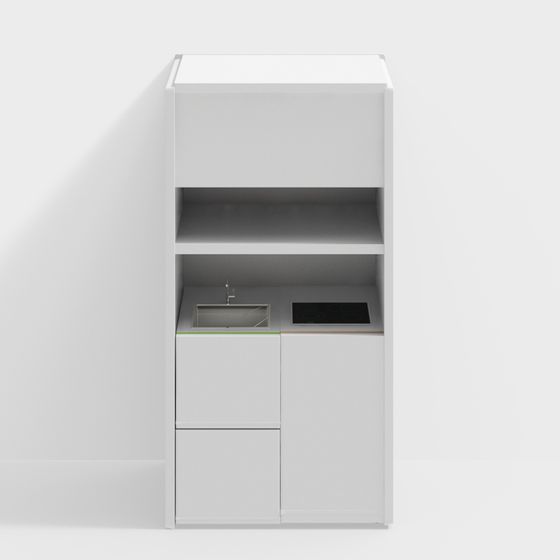 Modern Minimalist Kitchen Island 3D model