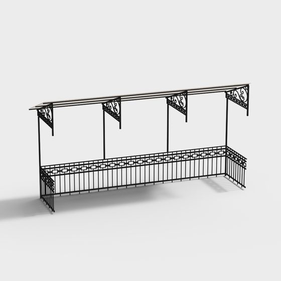 Elegant Iron Pavilion 3D Model Design