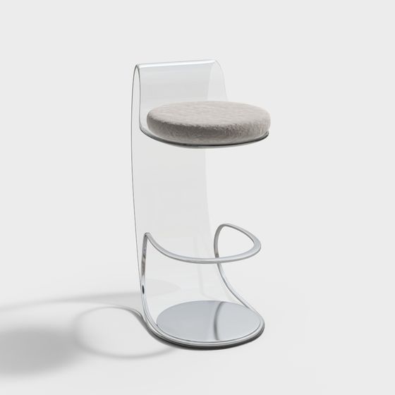 Transparent Bar Stool 3D model