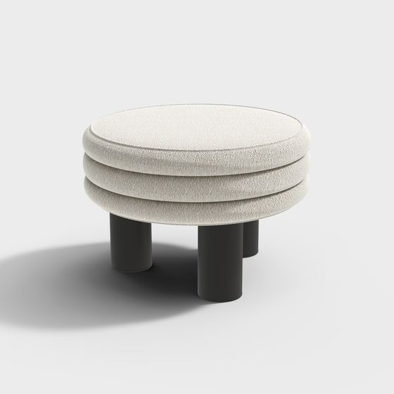 Elegant Round Stool 3D model for Versatile Use