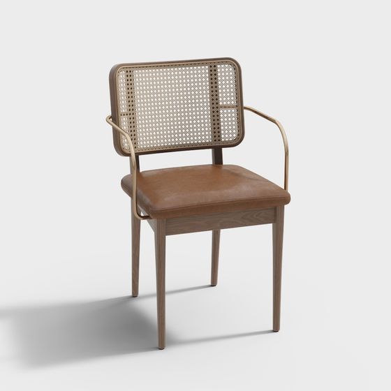 Rattan Armchair 3D model for Vintage Inspired Spaces