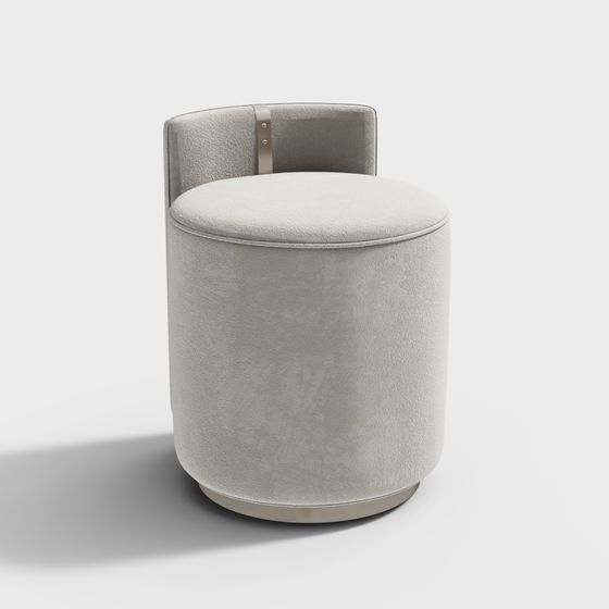 Stylish Round Stool 3D model for Contemporary Spaces