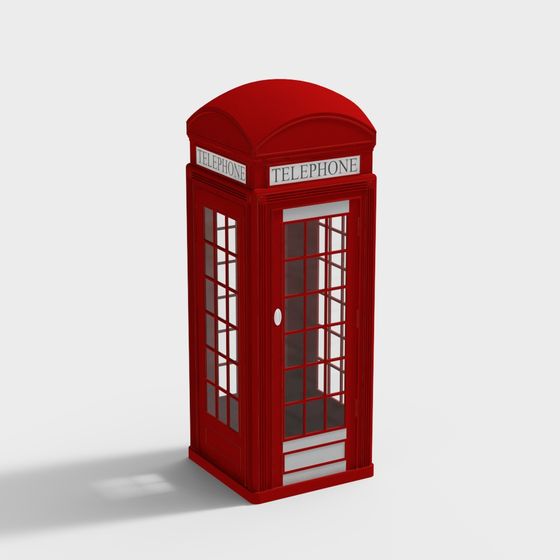 British Red Telephone Box 3D Model