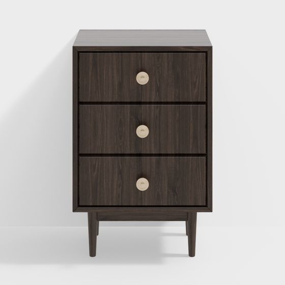 Elegant Low-Poly Nightstand 3D Model Design