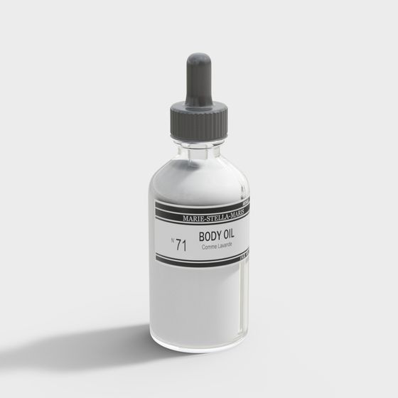 Minimalist Body Oil Bottle 3D model