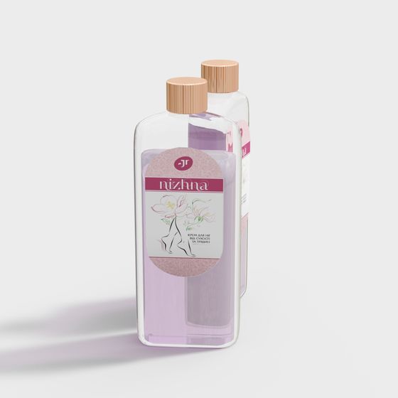 Nizhna Elegant Glass Bottle 3D model