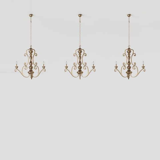 Charming Vintage Chandelier 3D model for Creative Projects