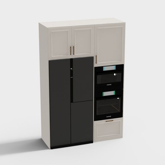 Elegant Kitchen Storage Cabinet 3D model for Modern Designs