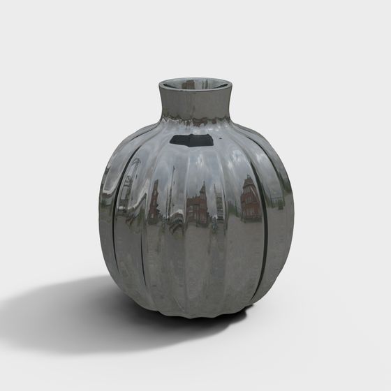 Mirror Pumpkin Vase 3D model for Contemporary Design