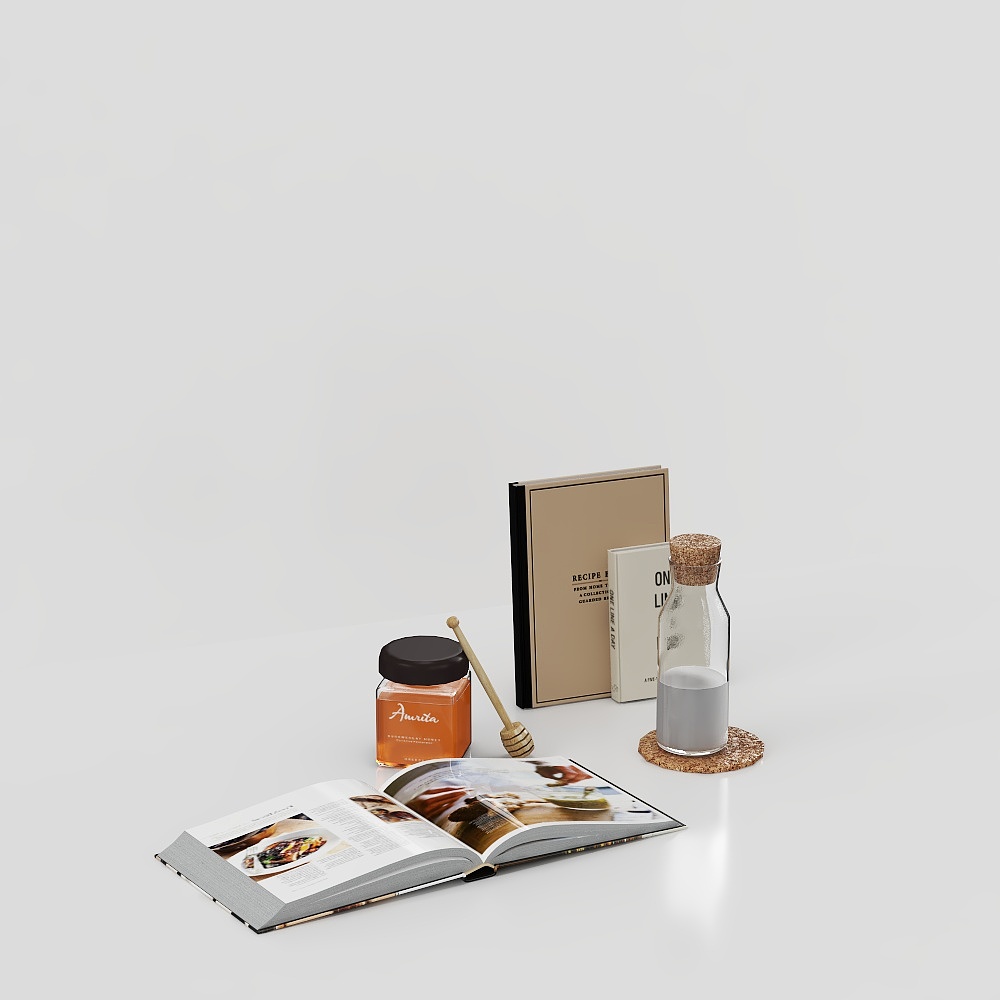 Charming Kitchen Accessories 3D Model – Low-Poly Detailed Set