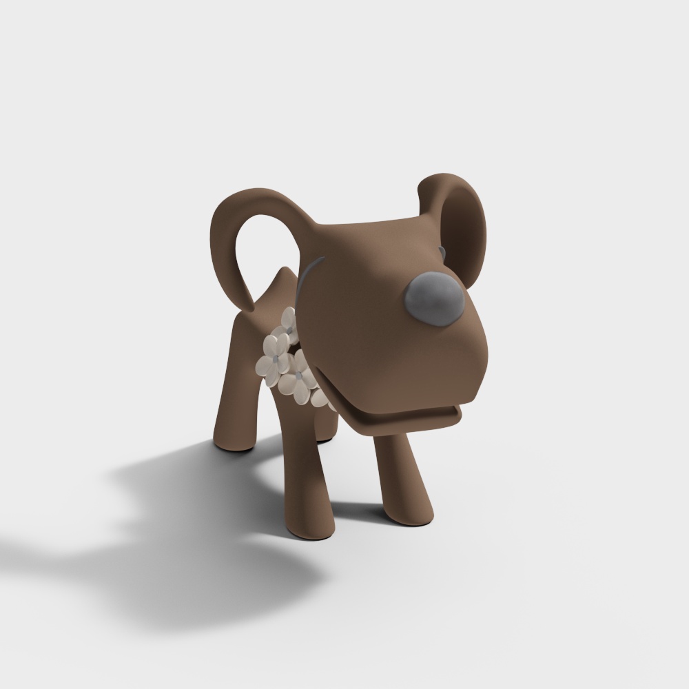 Charming 3D Model Dog 'Fluffy' for Creative Projects