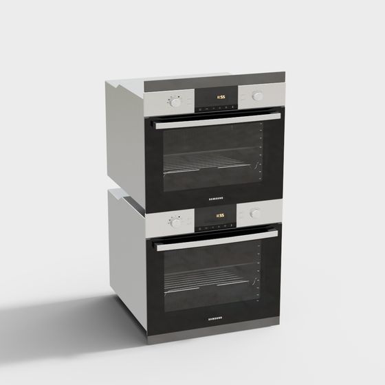 Stylish Dual Built-in Oven 3D model for Modern Kitchens