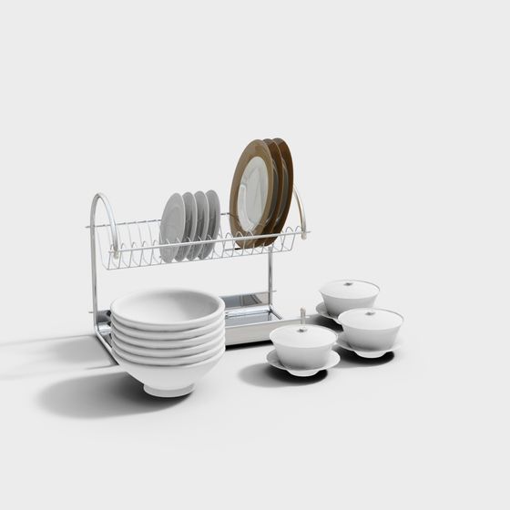 Modern Minimalist Kitchen Storage Rack 3D model