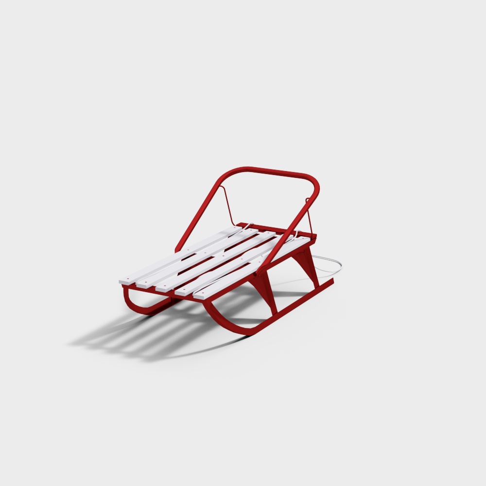 Charming Snow Sled 3D Model for Winter Scenes