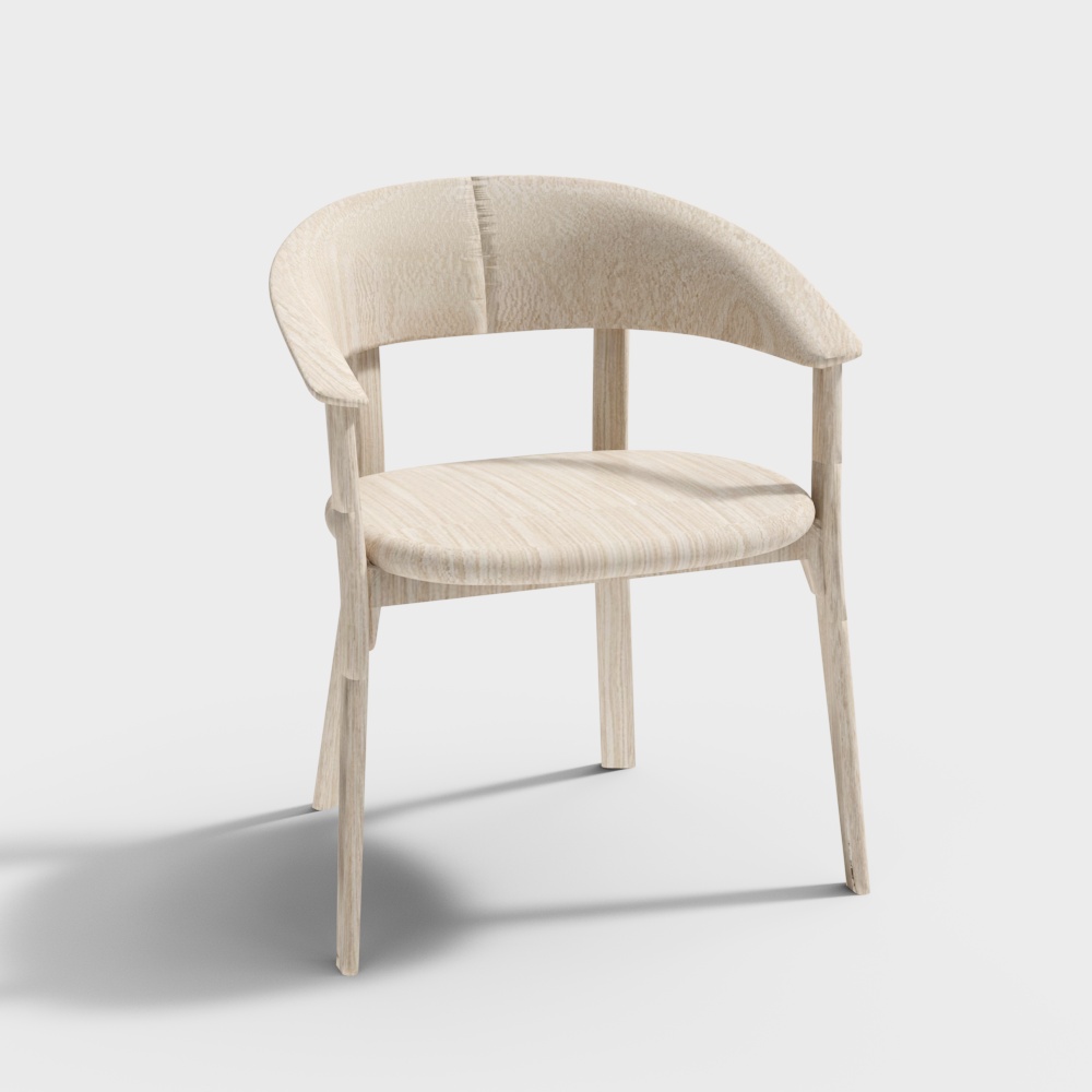 Zones扶手椅 4木腿，塑料背面