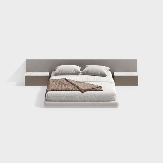 Modern Minimalist Bed 3D model