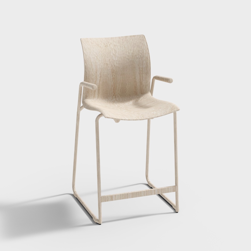 Wood Grain Bar Stool 3D model