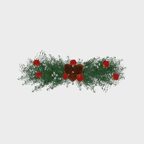 Charming Christmas Wreath 3D model