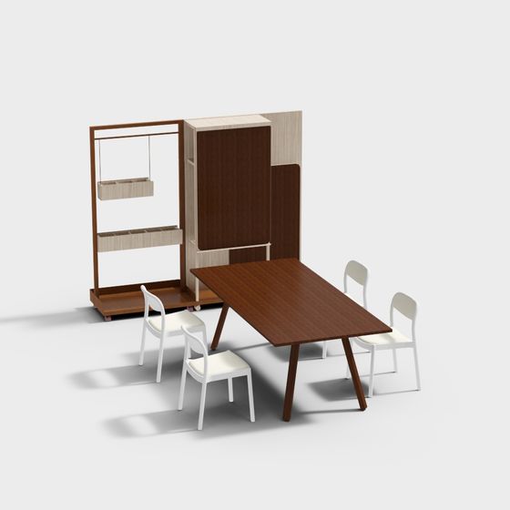 Urban Living Room Low-Poly 3D Model