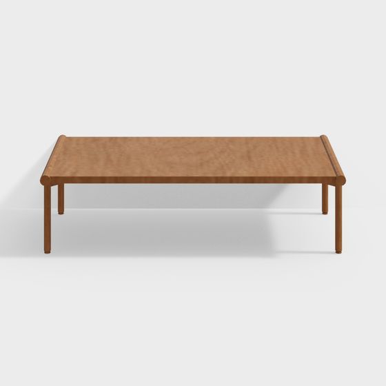 Stylish Wooden Long Table 3D model for Modern Spaces