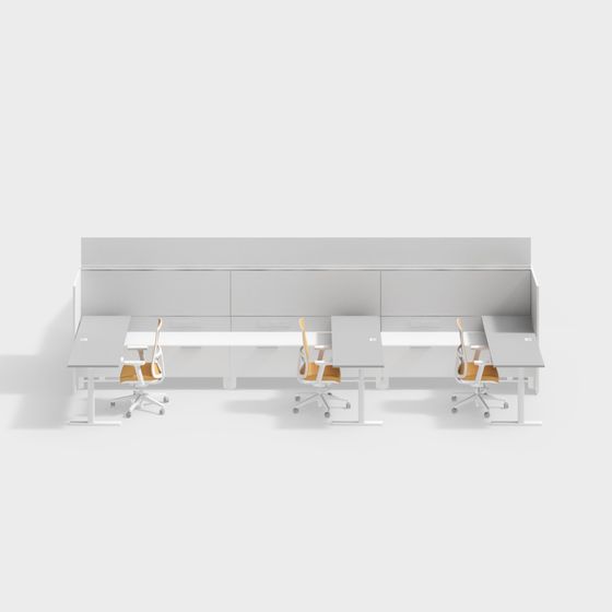 Low-Poly Modern Workspace 3D model