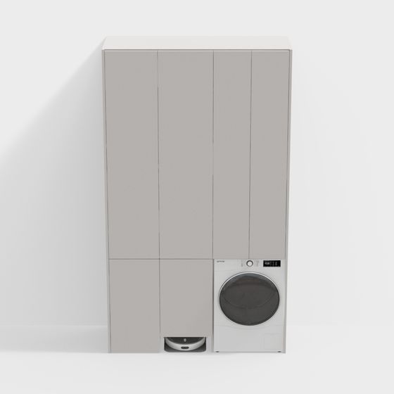 Modern Minimalist Laundry Cabinet 3D model