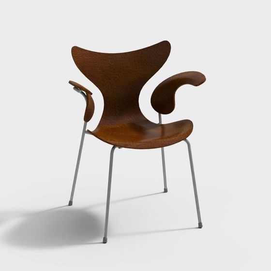Elegant Curved Chair 3D model for Modern Spaces