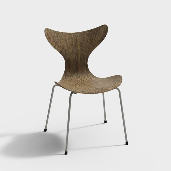 Stylish Curved Chair 3D model for Contemporary Interiors