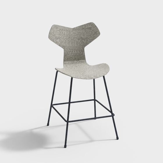 Stylish Low-Polygon Bar Stool 3D model