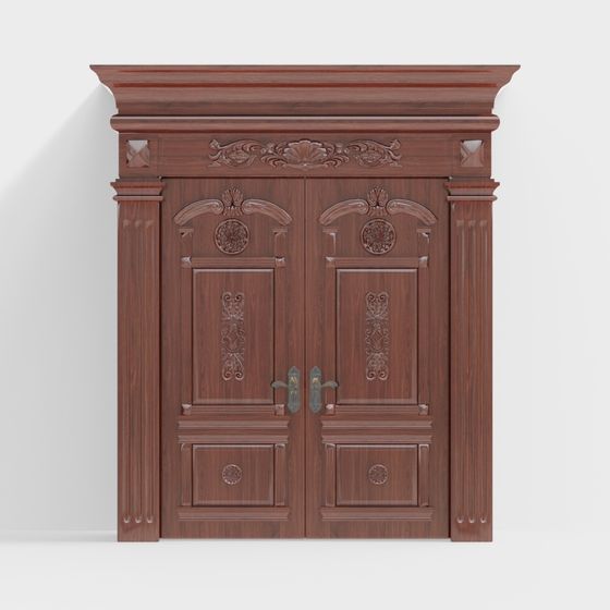 Classic Elegant Double Door 3D model for Creative Projects