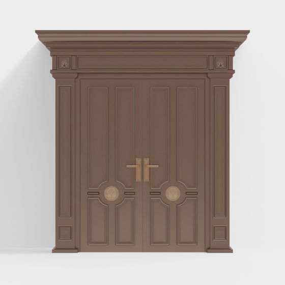 Elegant Classic Double Door 3D model
