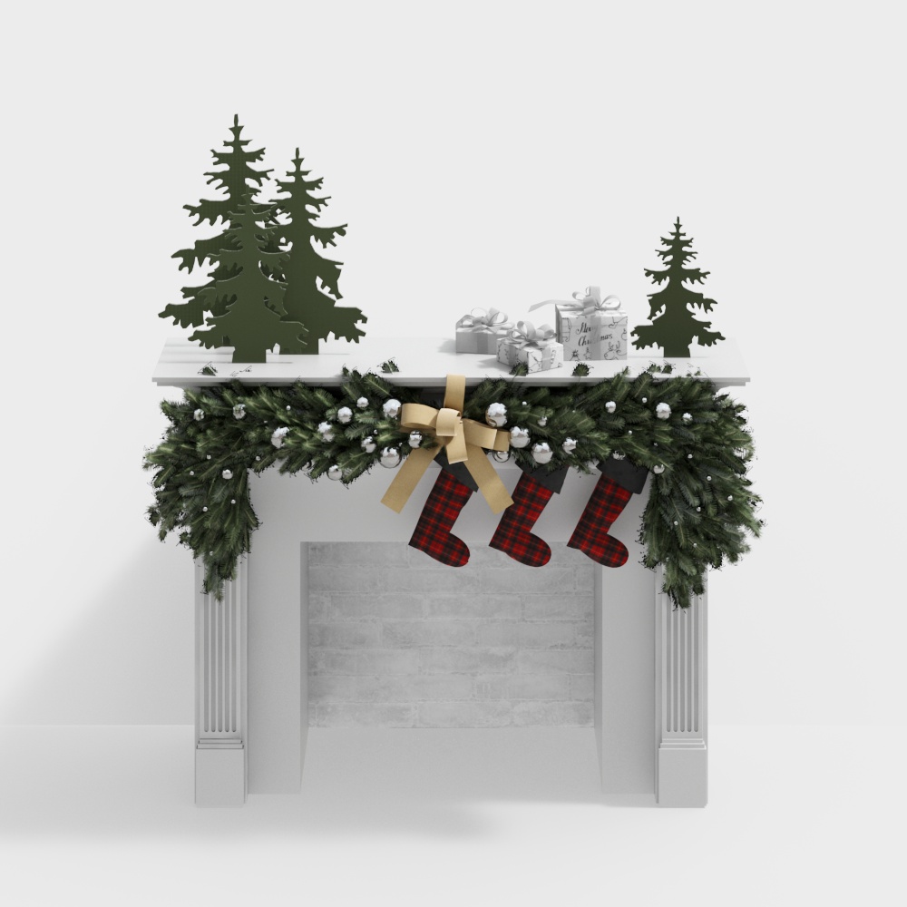 caminetto natalizio in marmo moderno