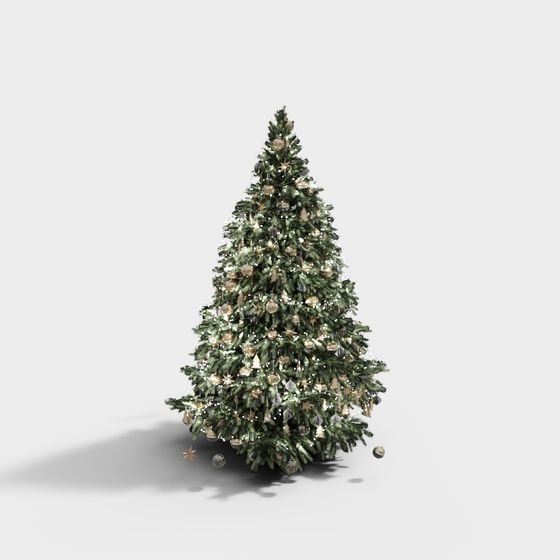 Festive Low-Poly Christmas Tree 3D model