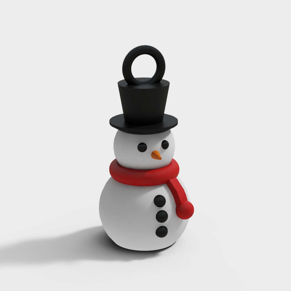 Charming Snowman 3D Model – Low-Poly Winter Decor