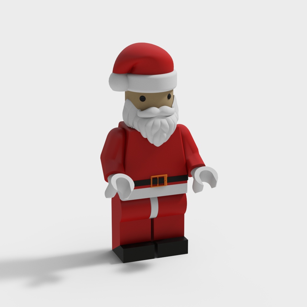 Low Poly Santa Claus 3D Model – Festive Character