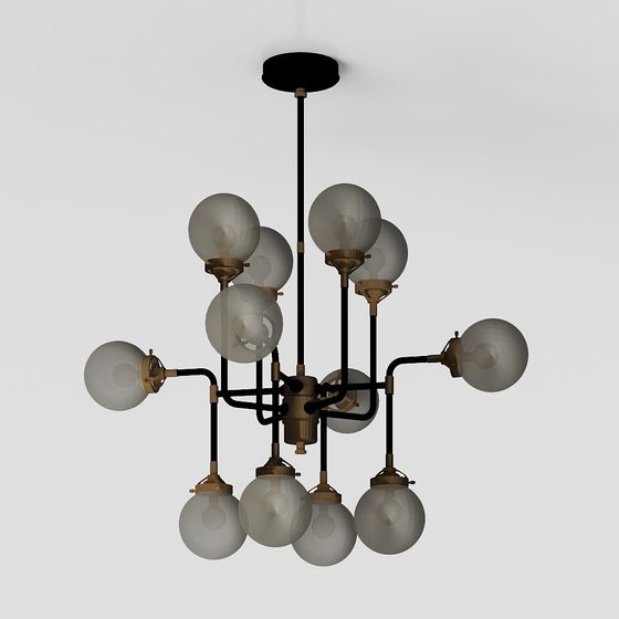Elegant Retro Chandelier 3D model for Modern Spaces