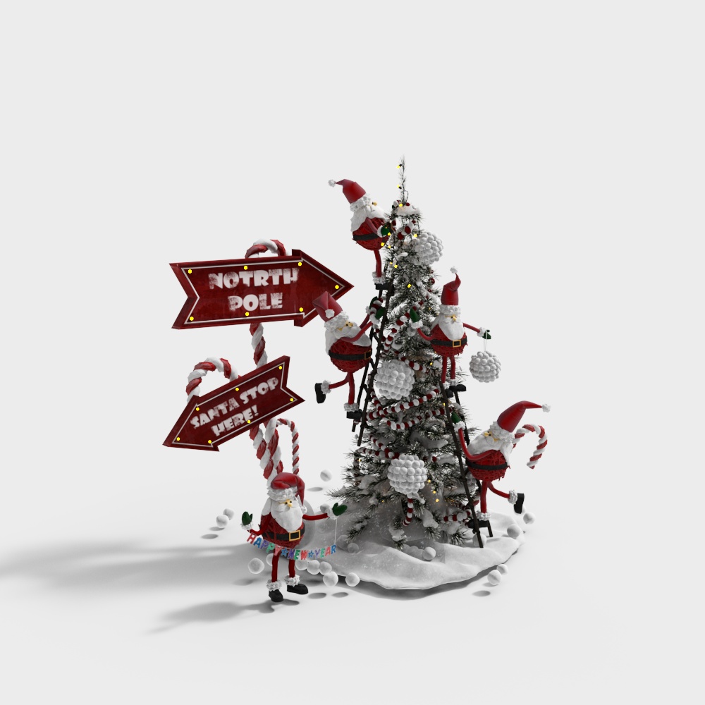 Christmas themed ornaments combination