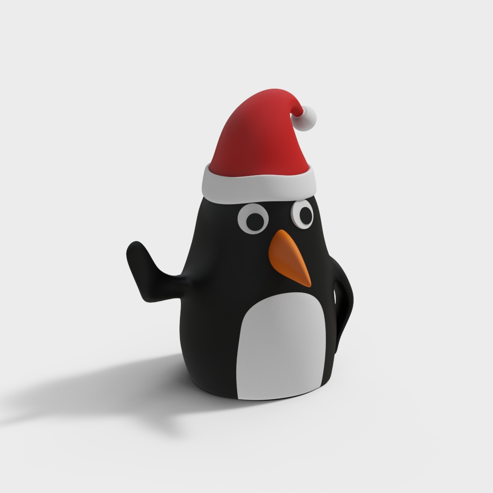 Charming Christmas Penguin 3D model